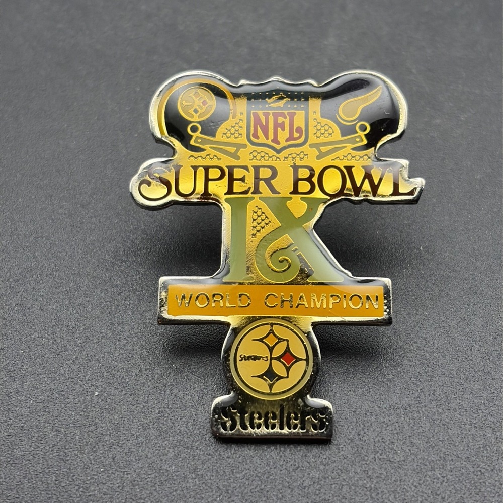 Super Bowl IX Pittsburgh Steelers Minnesota Vikings NFL Football Lapel Hat Pin